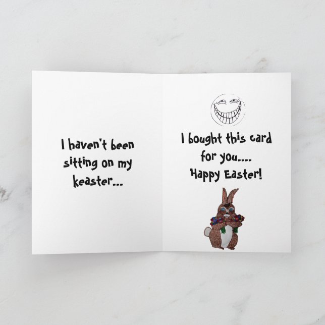 HAPPY EASTER BUNNY WITH ROSES card (Inside)