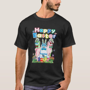Happy Easter Bunny Womens Llama Easter Egg Outfit T-Shirt