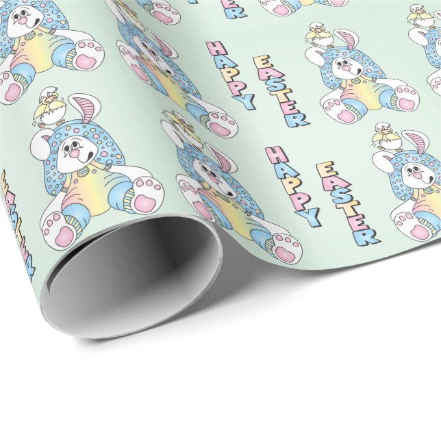 Happy Easter Bunny Wrapping Paper (Roll Corner)