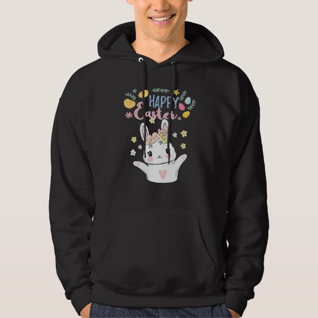 Happy Easter Busy Easter Bunny Hoodie (Front)