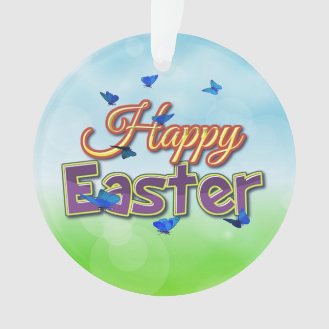 Happy Easter butterflies Ornament (Front)
