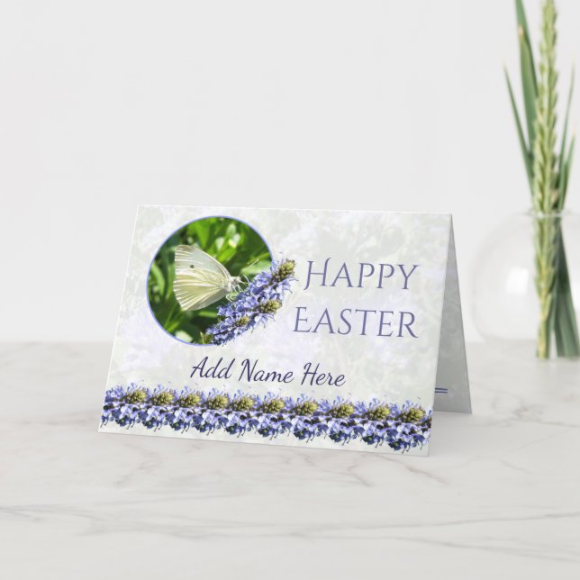 Happy Easter Butterfly Custom Greeting Card (Front)