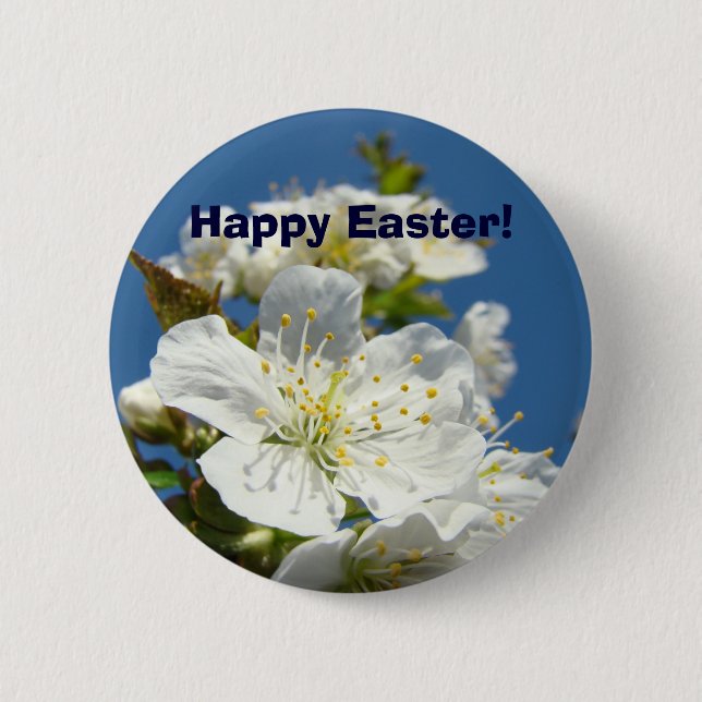 Happy Easter! buttons Cherry Blossoms Flowers (Front)
