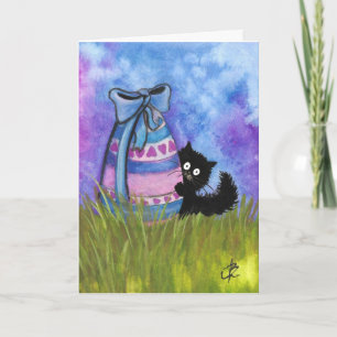 Happy Easter by BiHrLe Black Cat Card