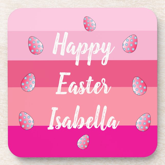 Happy Easter Candy Colours And Eggs Coaster (Front)