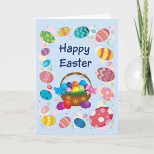 Happy Easter Card - Basket with Easter eggs