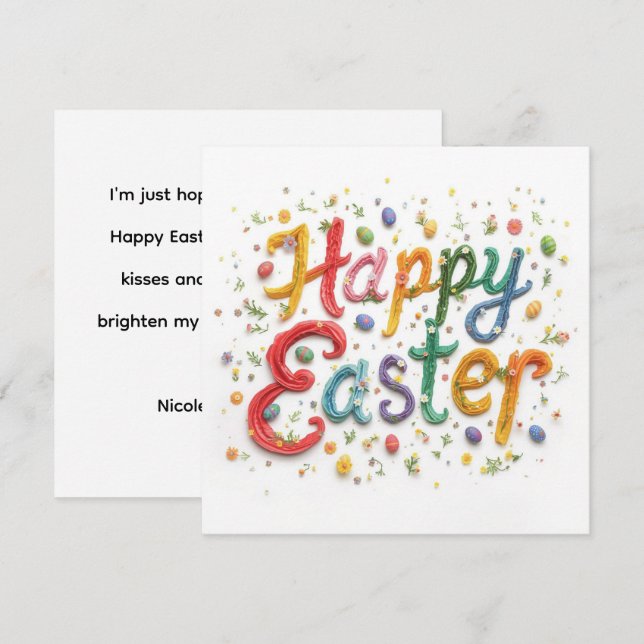 Happy Easter CarD Colorful personalized card (Front/Back)