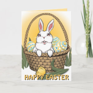 Happy Easter Card Custom or Blank Bunny Card