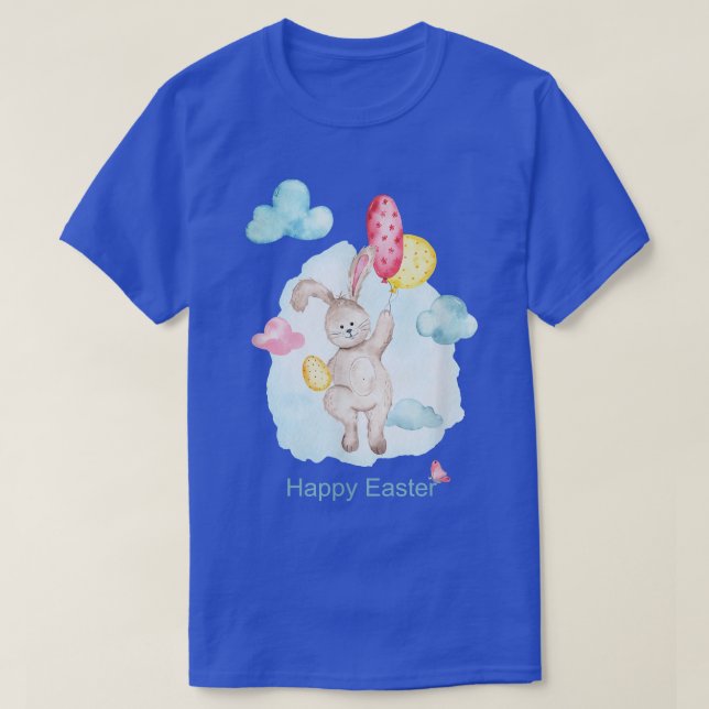 Happy Easter Card Cute Bunny 1171  T-Shirt (Design Front)
