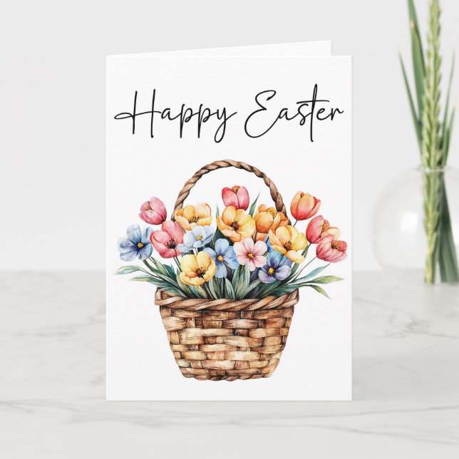 Happy Easter Card, Easter Basket Card (Front)