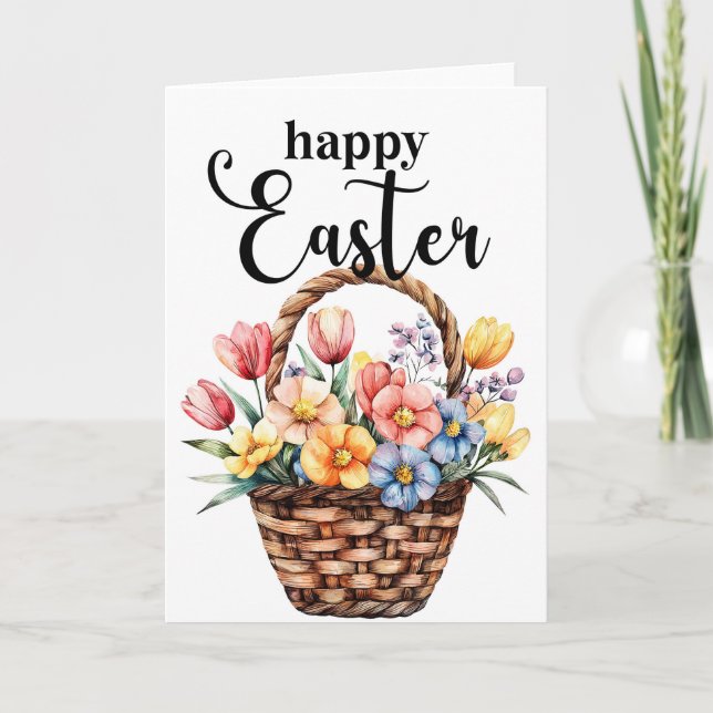 Happy Easter Card, Easter Basket Card (Front)