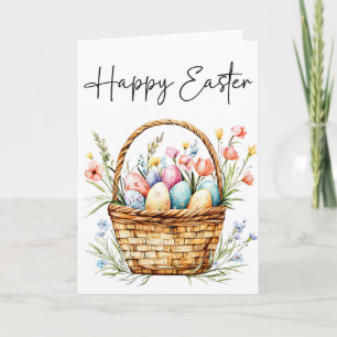 Happy Easter Card, Easter Basket Card