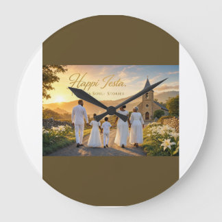 Happy Easter Card | He Is Risen Large Clock