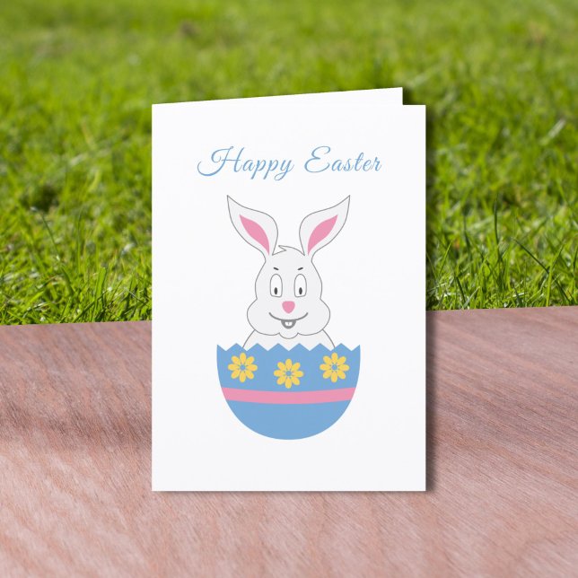 Happy Easter Card with Bunny & Egg  (Happy Easter Card with Bunny & Egg )