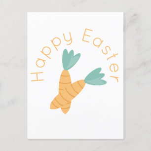 Happy Easter Carrot Bunch  Postcard