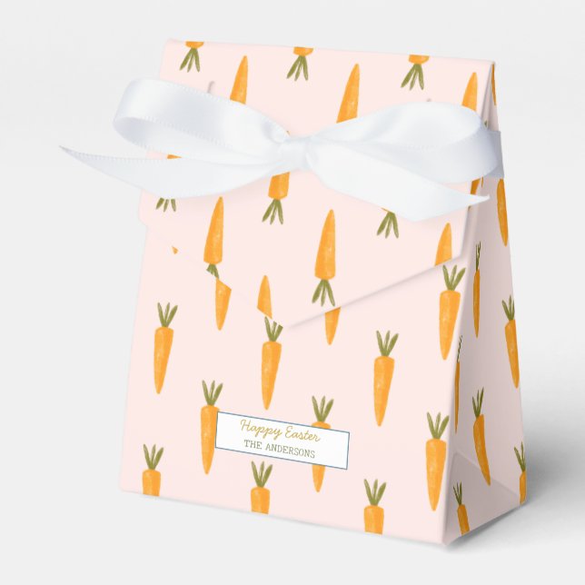 Happy Easter Carrot Bunny Pink  Favour Box (Front Side)