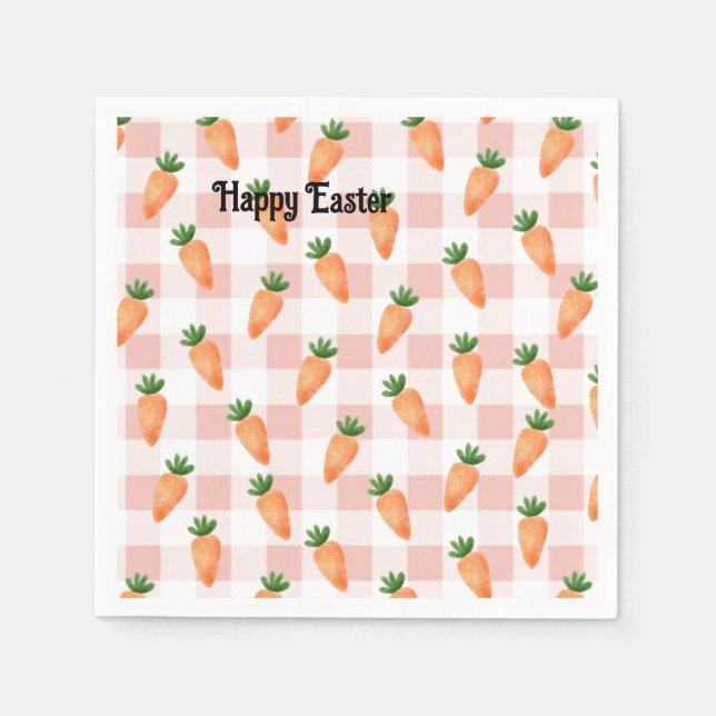  Happy Easter Carrots Napkin (Front)