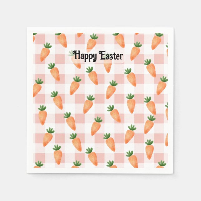  Happy Easter Carrots Napkin (Front)