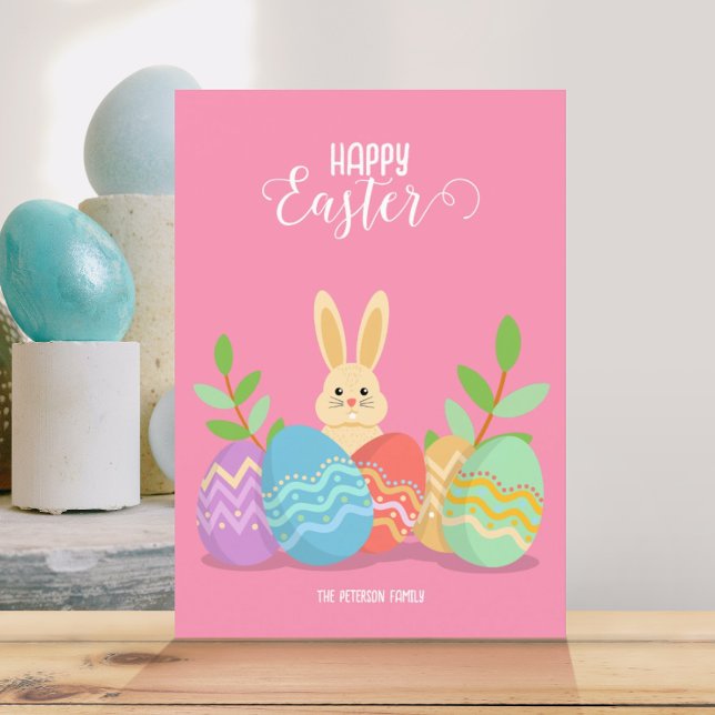 Happy Easter | Cartoon Bunny & Easter Eggs Invitation (Creator Uploaded)