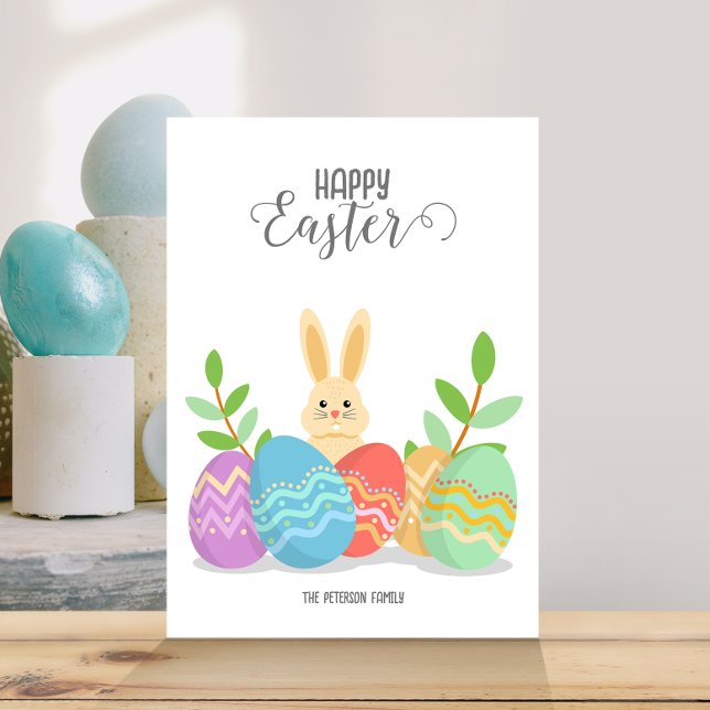 Happy Easter | Cartoon Bunny & Easter Eggs Invitation (Creator Uploaded)