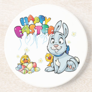 Happy Easter Cartoon Coaster