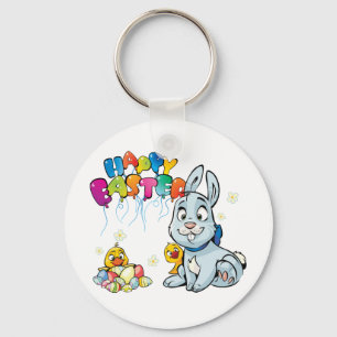 Happy Easter Cartoon Key Ring