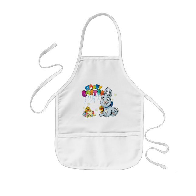 Happy Easter Cartoon Kids Apron (Front)