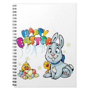 Happy Easter Cartoon Notebook