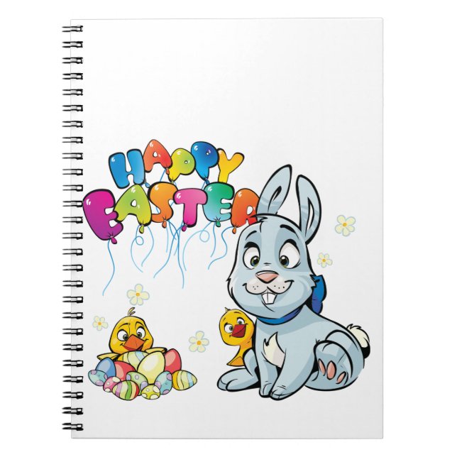 Happy Easter Cartoon Notebook (Front)