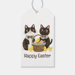 Happy Easter Cats Easter Basket Baby Chicks Gift Tags