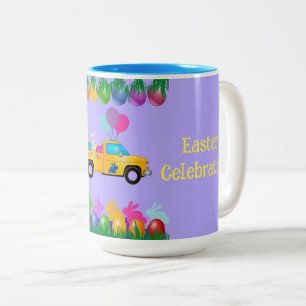 Happy Easter Celebration Two Tone Coffee Mug