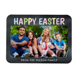 Happy Easter Chalkboard Photo Magnet