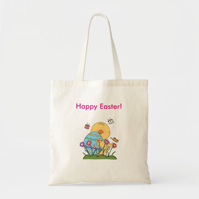 Happy Easter Chick Budget Tote Bag (Front)