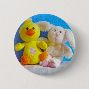 Happy Easter Chick + Bunny 6 Cm Round Badge