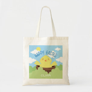 Happy Easter Chick Personalised Name   Holidays Tote Bag