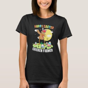 Happy Easter Chicken Farmer Easter Day Dabbing Egg T-Shirt