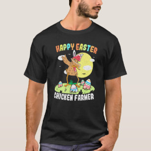 Happy Easter Chicken Farmer Easter Day Dabbing Egg T-Shirt