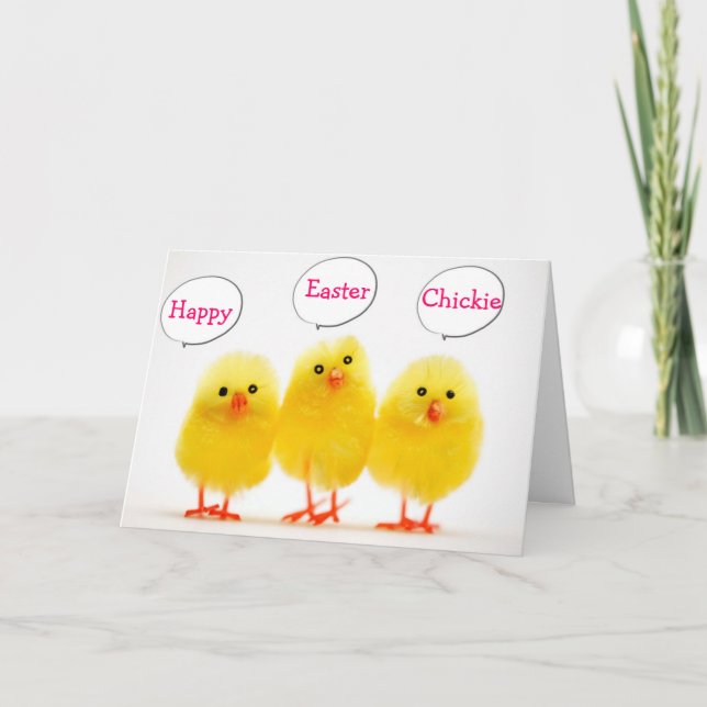 HAPPY EASTER CHICKIE FROM ALL YOUR PEEPS HOLIDAY CARD (Front)