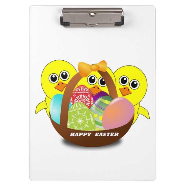 "HAPPY EASTER" CHICKS CLIPBOARD (Front)