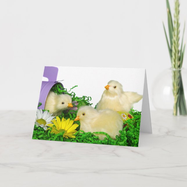 Happy Easter Chicks  Holiday Card (Front)