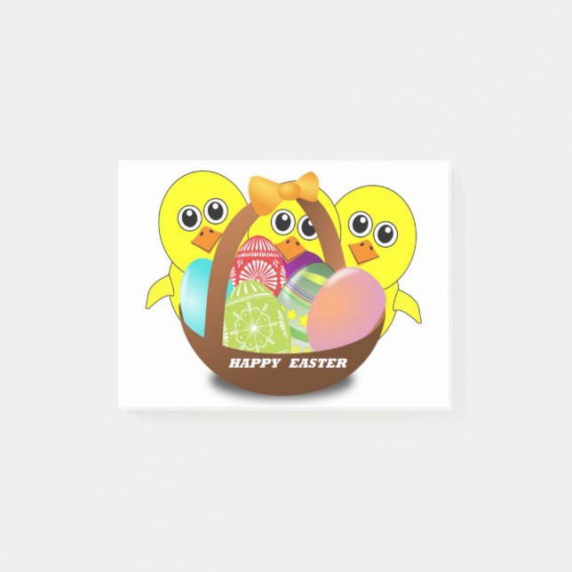 "HAPPY EASTER" CHICKS POST-IT NOTES (Front)