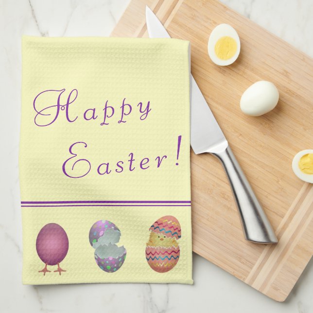 Happy Easter Chicks Tea Towel (Quarter Fold)
