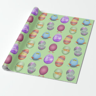 Happy Easter Chicks Wrapping Paper