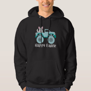 Happy Easter Chinchilla Riding Monster Truck Toddl Hoodie