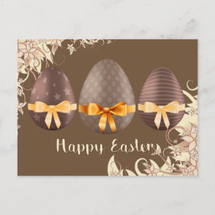 Happy Easter, Choco Easter Eggs Holiday Postcard