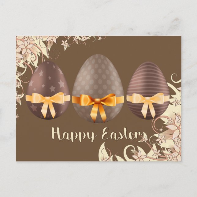Happy Easter, Choco Easter Eggs Holiday Postcard (Front)