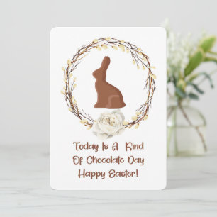 Happy Easter Chocolate Bunny Thank You Card