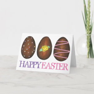 Happy Easter Chocolate Egg Eggs Candy Card