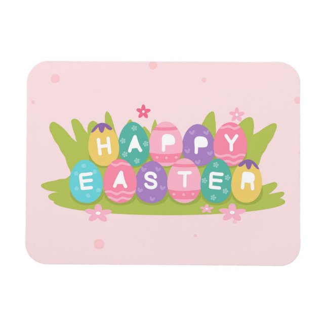 Happy Easter Chocolate Eggs Card Magnet (Horizontal)