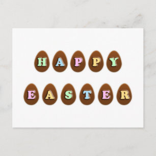 Happy Easter Chocolate Eggs Holiday Postcard